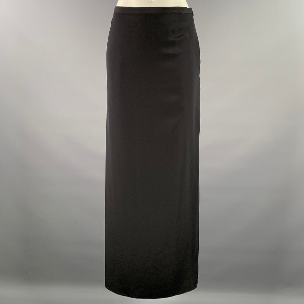 LAFAYETTE 148 Size 12 Black Silk Elastane Maxi Skirt